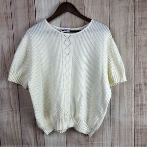 Women’s Vintage Haband Cream Knit Sweater Shirt